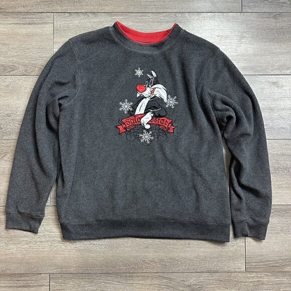 Looney Tunes Tops - Looney Tunes sweater Sylvester Retro 1X Crew Neck Grey